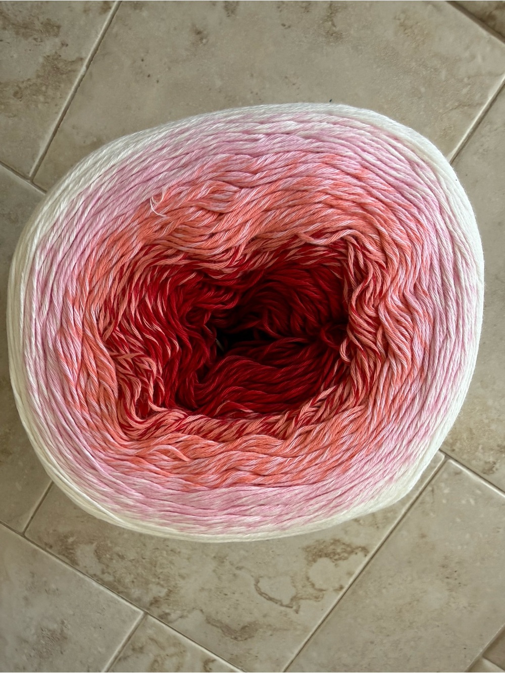 Yarn Art Rosegarden White/Pink/Red Cotton Yarn Skein